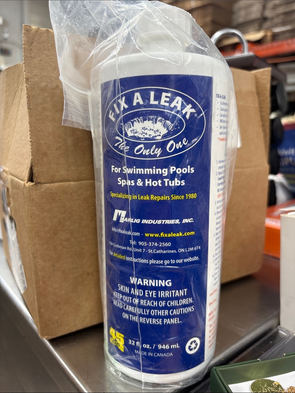 Fix A Leak Pool & Spa Sealant - Blue White Bottle